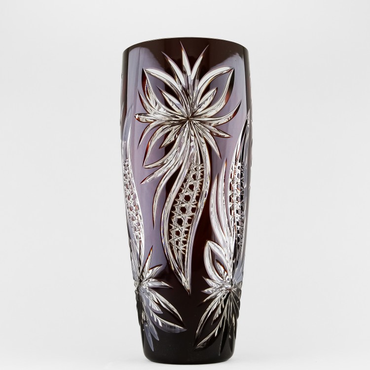 Ваза для цветов, высота 36.5 см, бордовый наклад, 760/7 