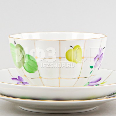 Комплект чайный ф. Тюльпан рис. Лесная фиалка
