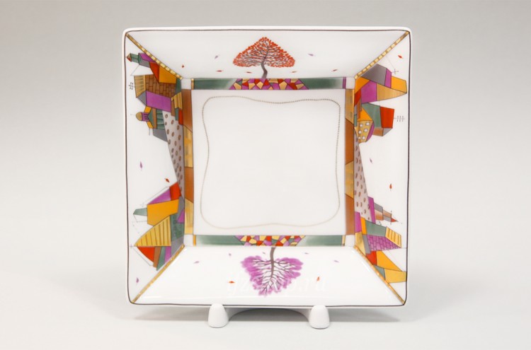 Подставка для мелочи 16.5х16.5 см рис. Осенний листопад в Москве