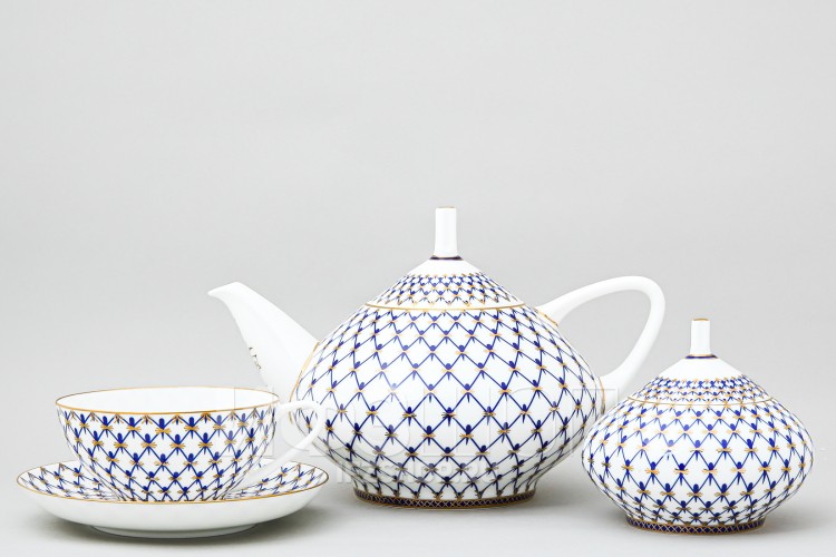 Сервиз чайный ф. Купольная рис. Кобальтовая сетка, 14 предметов в Москве