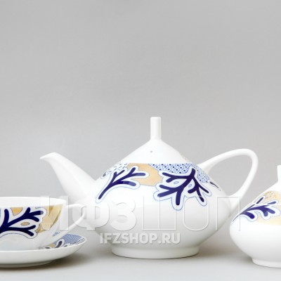 Сервиз чайный ф. Купольная рис. Синий узор, 14 предметов