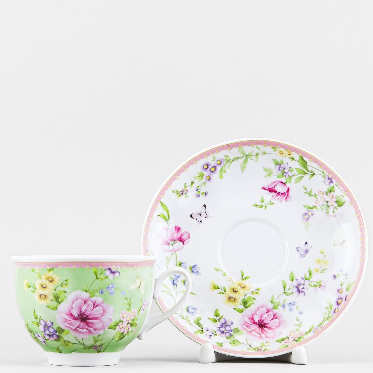 Набор из 4 чашек с блюдцем чайных ф. Гранатовый рис. Летний сад в Пензе