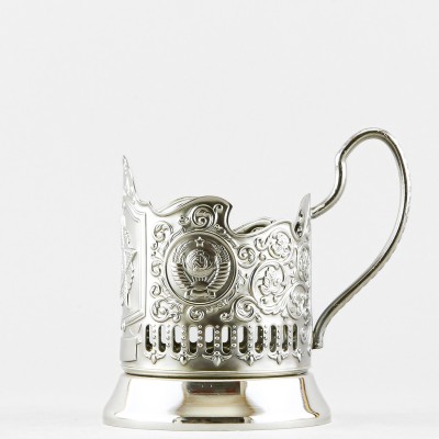 Подстаканник никелированный с чернью, Орден Победы. Герб СССР