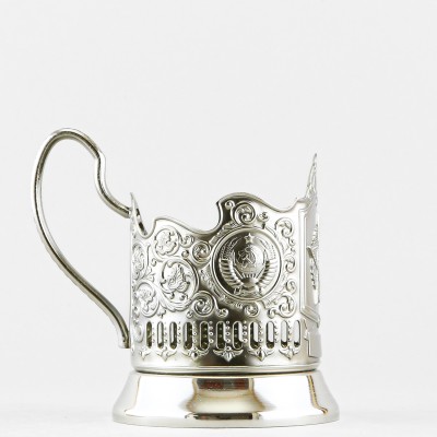 Подстаканник никелированный с чернью, Орден Победы. Герб СССР