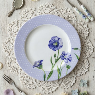 Тарелка плоская 24 см ф. Идиллия рис. Ситец. Лен