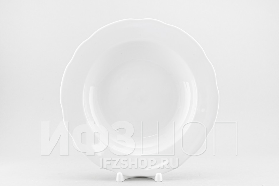 Набор из 6 тарелок глубоких 24 см ф. Вырезной край рис. Белый