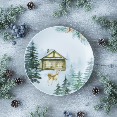 Тарелка плоская 24 см ф. Универсал рис. Лесная сказка