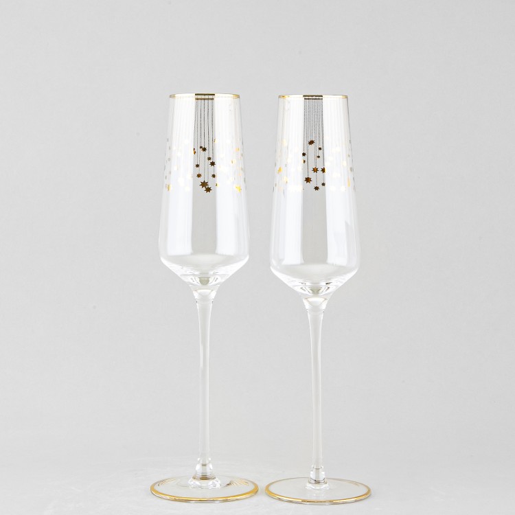Набор из 2 бокалов для шампанского 230 мл рис. Азур золотой в Москве