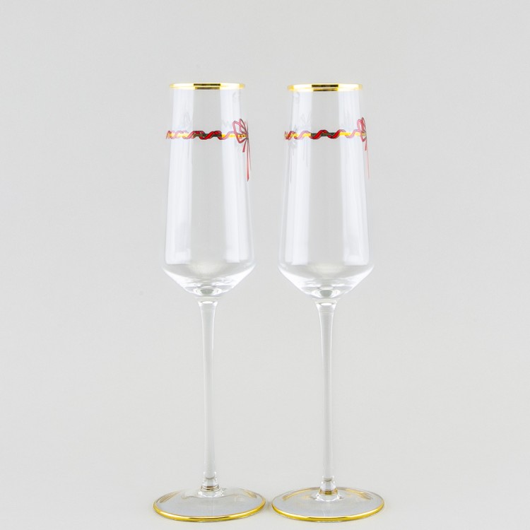 Набор из 2 бокалов для шампанского 250 мл рис. Календа в Москве