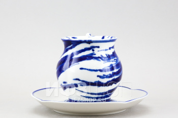Чашка с блюдцем чайная ф. Голубая рапсодия рис. Брызги