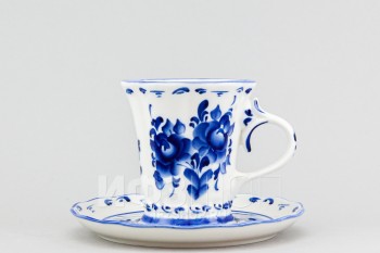 Чашка с блюдцем чайная ф. Катерина рис. Гжель