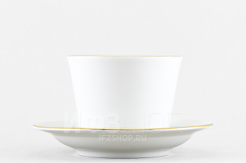Чашка с блюдцем чайная ф. Молодежная рис. Золотая лента