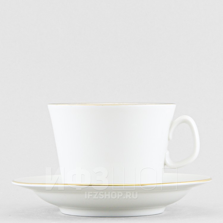 Чашка с блюдцем чайная ф. Молодежная рис. Золотая лента в Ростове-на-Дону