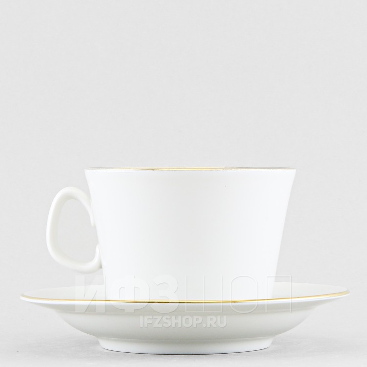 Чашка с блюдцем чайная ф. Молодежная рис. Золотая лента в Ростове-на-Дону
