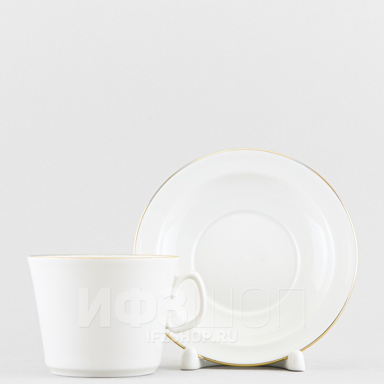 Чашка с блюдцем чайная ф. Молодежная рис. Золотая лента в Ростове-на-Дону