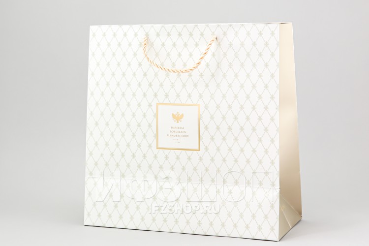 Подарочный бумажный пакет, белый, 30х30х14 см в Москве
