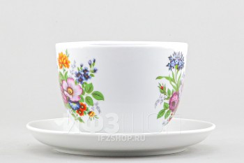 Чашка с блюдцем чайная ф. Подарочная рис. Букет цветов