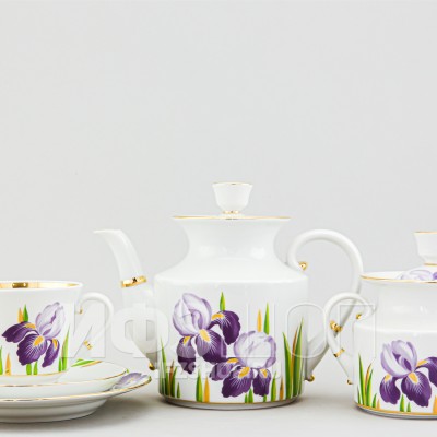 Сервиз чайный ф. Банкетная рис. Ирисы, 20 предметов, в деколи