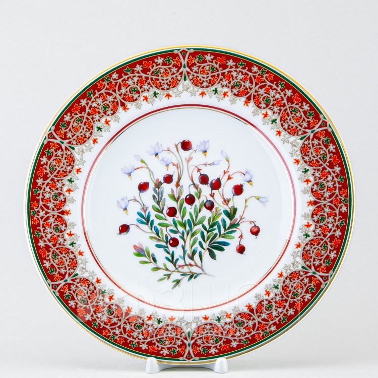 Декоративная тарелка 27 см рис. Клюква заповедная в Москве