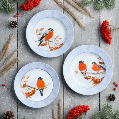 Набор плоских тарелок ф. Идиллия рис. Морозное утро, 4 персоны 12 предметов