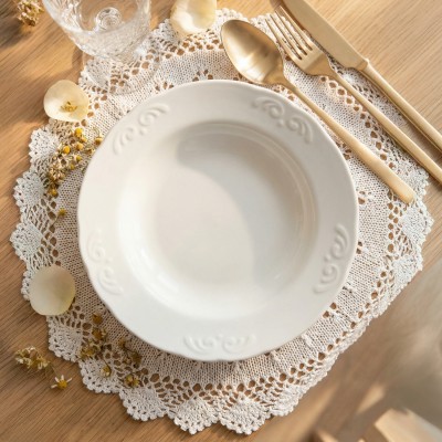 Тарелка глубокая 20 см ф. Надежда рис. Белый