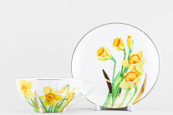 Чашка с блюдцем чайная ф. Купольная рис. Narcissus