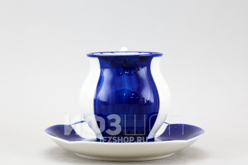 Чашка с блюдцем чайная ф. Голубая рапсодия рис. Крынка