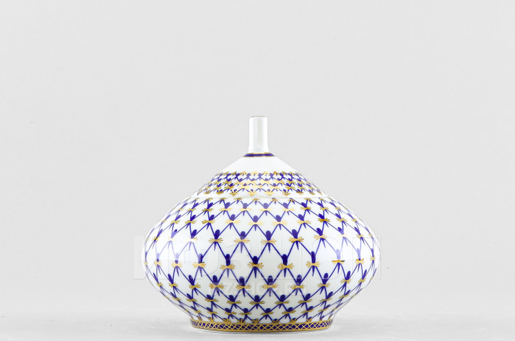 Сахарница ф. Купольная рис. Кобальтовая сетка в Москве