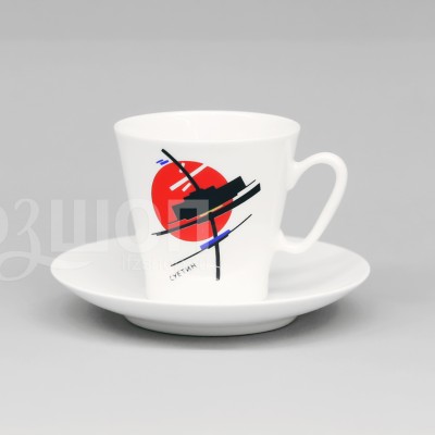 Чашка с блюдцем кофейная ф. Черный кофе рис. Суетин
