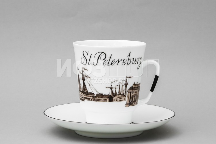 Чашка с блюдцем кофейная ф. Майская рис. До свидания, Петербург №4 в Москве