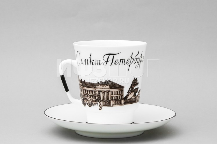 Чашка с блюдцем кофейная ф. Майская рис. До свидания, Петербург №4 в Москве