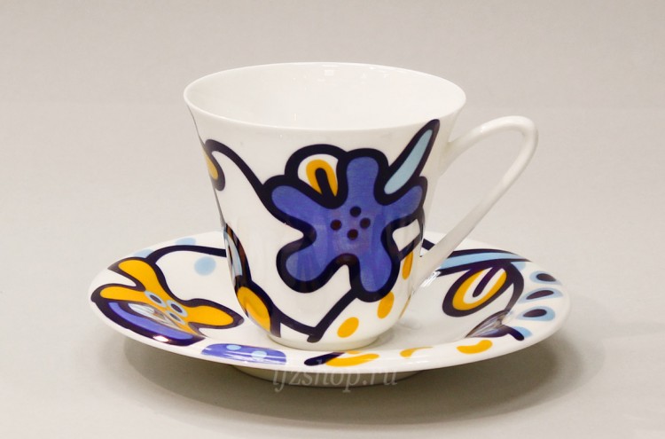 Чашка с блюдцем чайная ф. Сад рис. Эмилия синяя в Москве