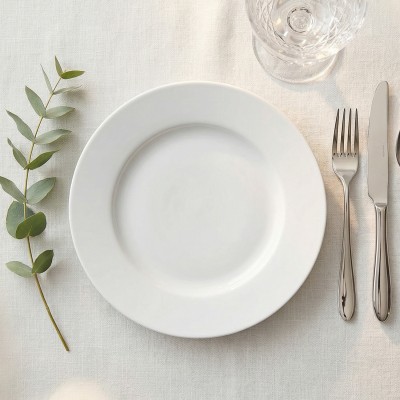 Тарелка плоская 20 см ф. Идиллия рис. Белый