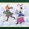 Пласт 20х16 см рис. Зимние забавы. Лыжи (гладкий багет 43х39 см) 
