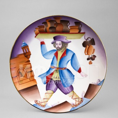 Декоративная тарелка 19.5 см рис. Торговец горшками