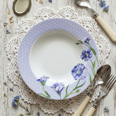 Тарелка глубокая 20 см ф. Идиллия рис. Ситец. Лен