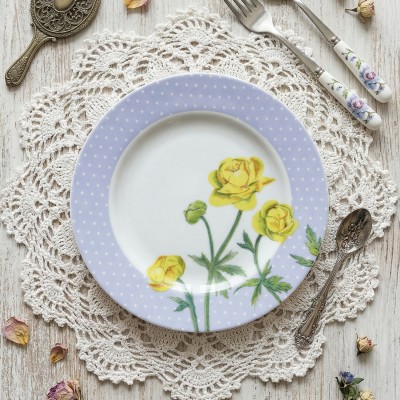Тарелка плоская 20 см ф. Идиллия рис. Ситец. Купальница