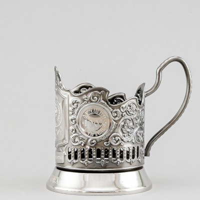 Подстаканник никелированный с чернью, Лучший Учитель