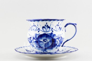 Чашка с блюдцем чайная ф. Ольга рис. Авторский (Кустарева)