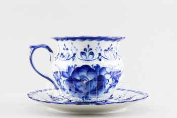 Чашка с блюдцем чайная ф. Ольга рис. Авторский (Кустарева)