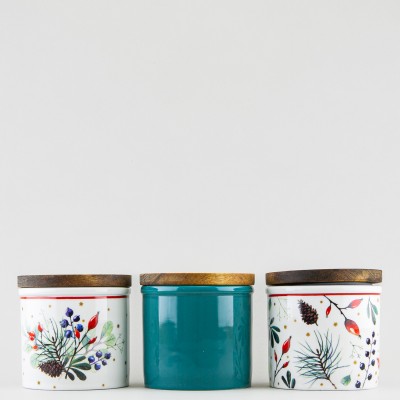 Набор банок малых 250 мл ф. Стандартная рис. Календа Зеленая, 3 предмета