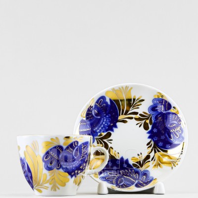 Чашка с блюдцем кофейная ф. Тюльпан рис. Золотой сад