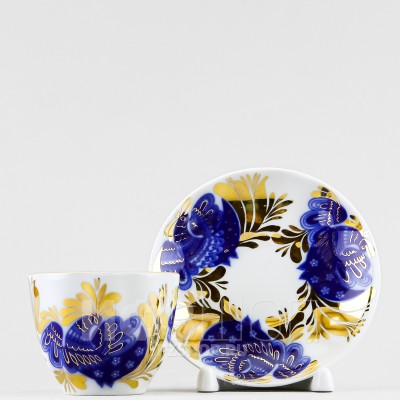 Чашка с блюдцем кофейная ф. Тюльпан рис. Золотой сад