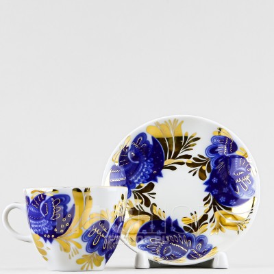 Чашка с блюдцем кофейная ф. Тюльпан рис. Золотой сад