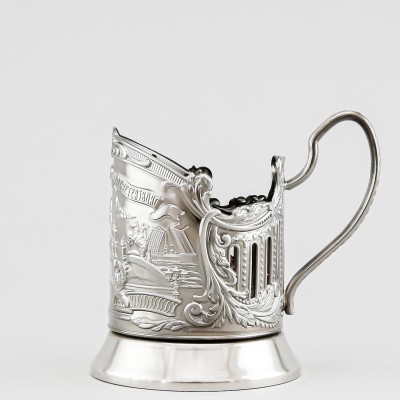 Подстаканник никелированный с чернью, Санкт-Петербург