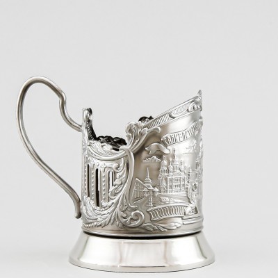 Подстаканник никелированный с чернью, Санкт-Петербург