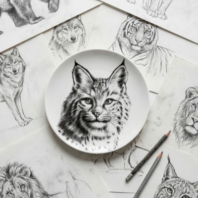 Тарелка плоская 17.5 см ф. Универсал рис. Рысь