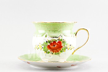 Чашка с блюдцем чайная ф. Ольга рис. Художественная роспись (вариант 1)