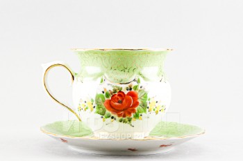 Чашка с блюдцем чайная ф. Ольга рис. Художественная роспись (вариант 1)