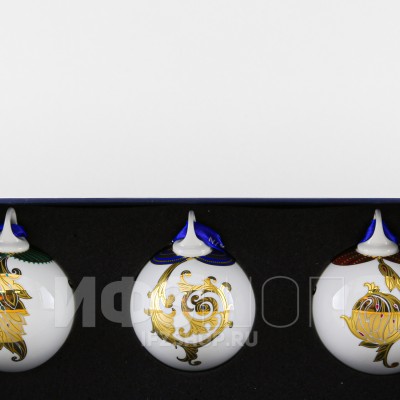 Набор елочных шаров рис. Рождественские узоры, 3 предмета